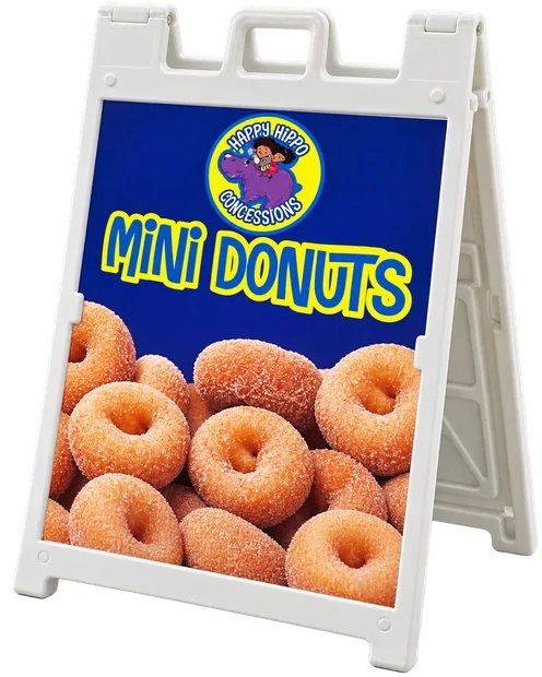 Happy Hippo mini donuts sign.