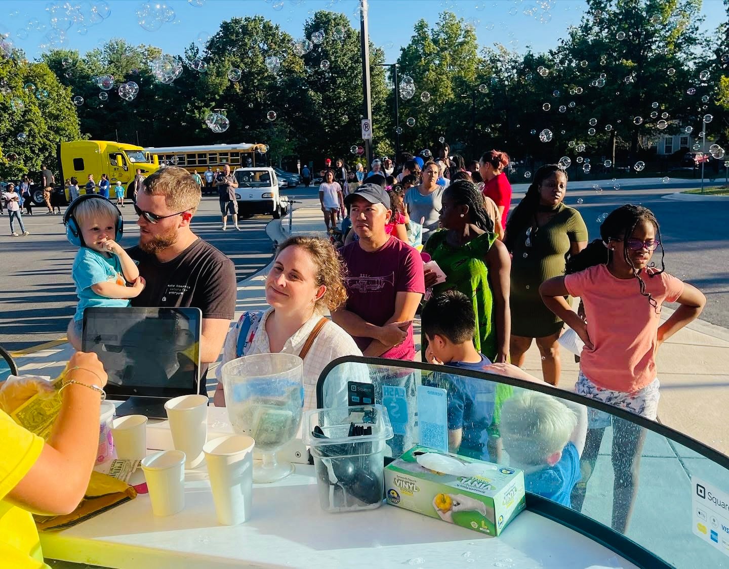 Happy Hippo serving at an event