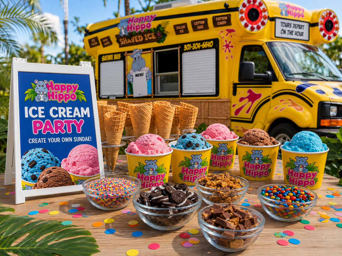 Happy Hippo ice cream party
