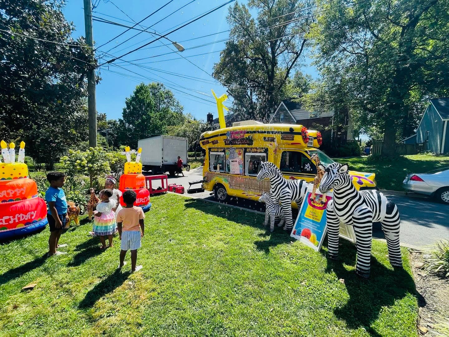 Happy Hippo at a birthday party and special celebration.