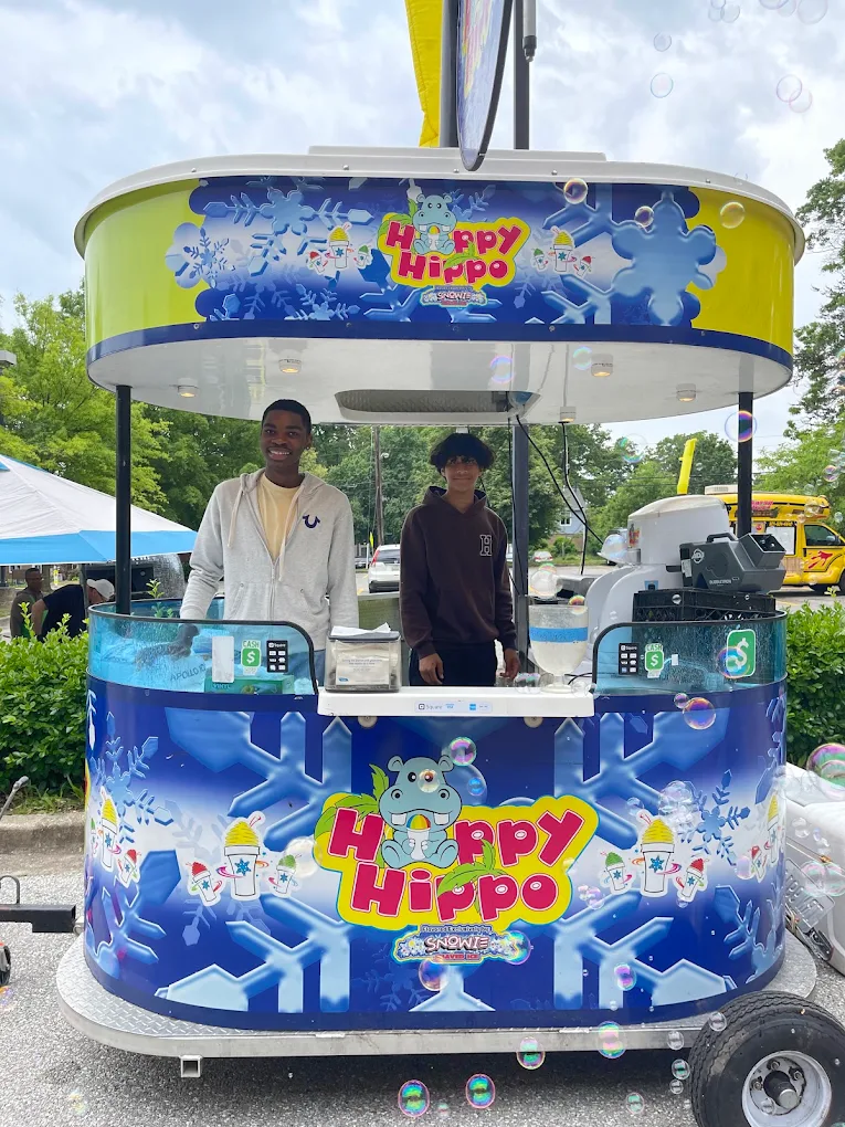 Happy Hippo mobile shaved ice cart