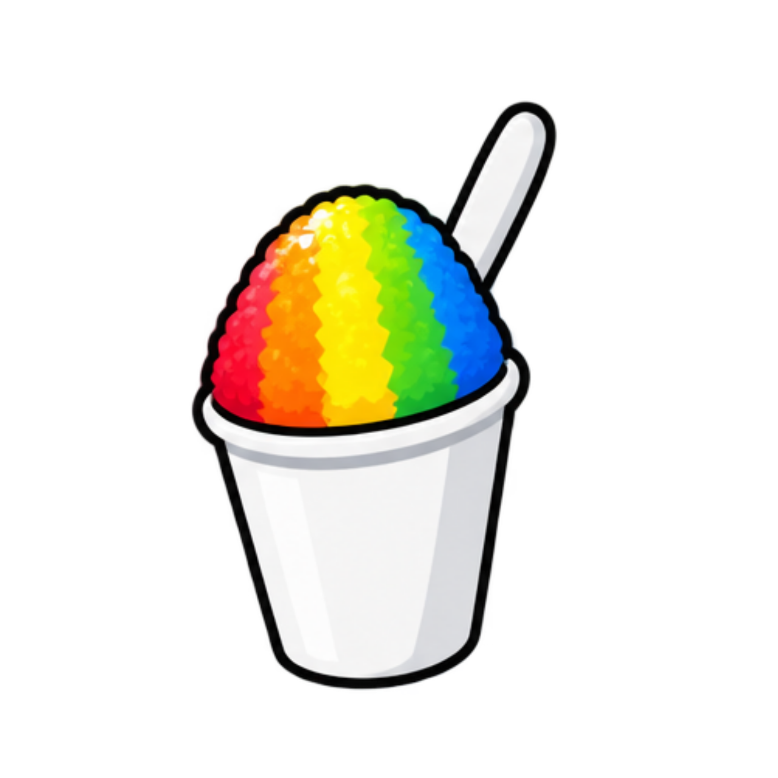shaved ice with spoon tilt to left